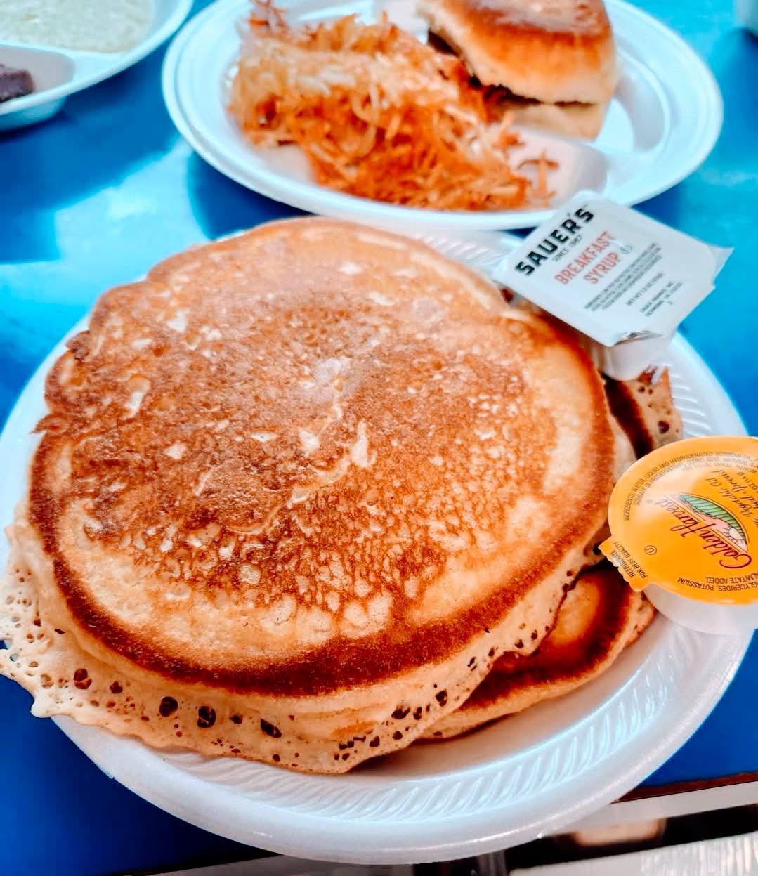 A stack of pancakes for Friday and Saturday breakfast